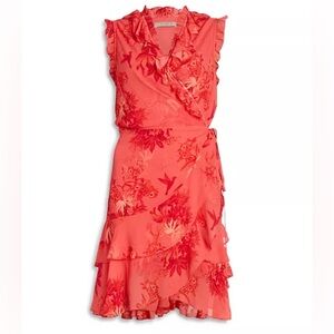 AllSaints Ari Nila Floral-Print Crepe Wrap Dress